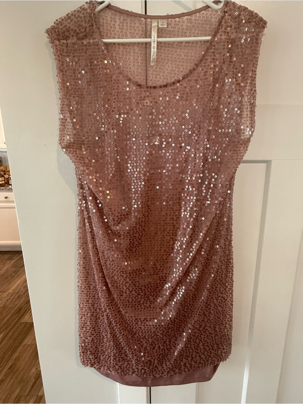 LC Lauren Conrad Blush Sequin Shell